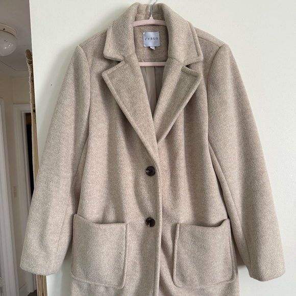 Women’s Cyrus Beige Longline Coat - Picture 1 of 2